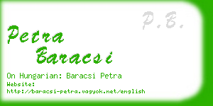 petra baracsi business card